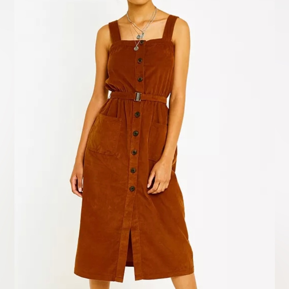 URBAN OUTFITTERS brown corduroy dress